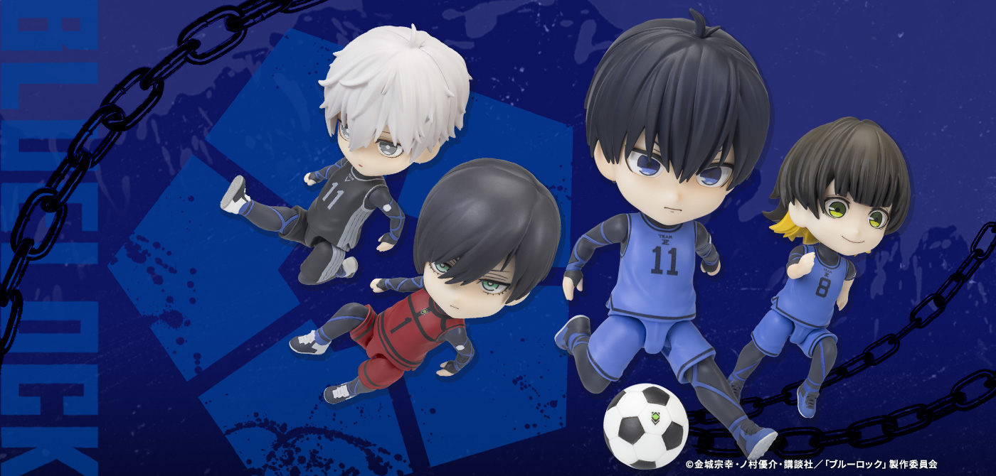 BLUELOCK PVC Figure mini Figuarts mini Kiyoshi Seiichi, Maki Hachiraku, Seishiro Nagi, Rin Itoshi